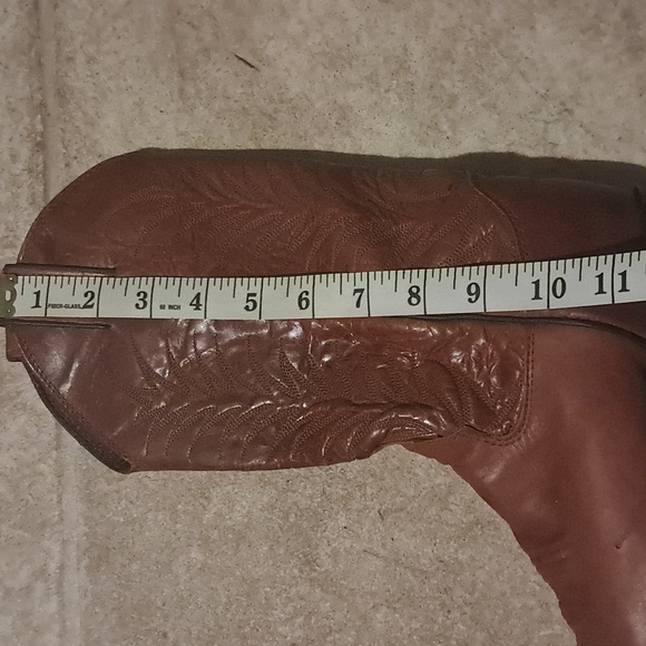 Justin Women Brown Leather Western Heeled Cowboy Boots Size 5.5 - Picture 9 of 9